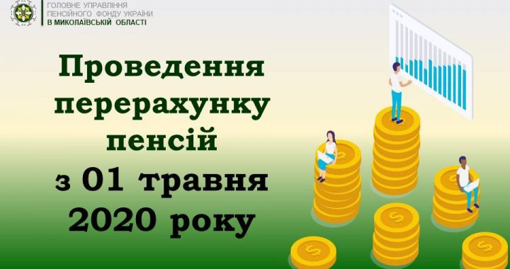 Проведення перерахунку пенсій з 01.05.2020 в прикладах