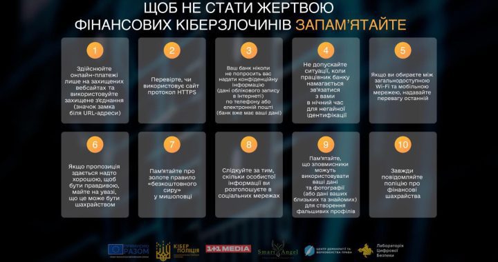 Як не стати жертвою фінансових кіберзлочинів