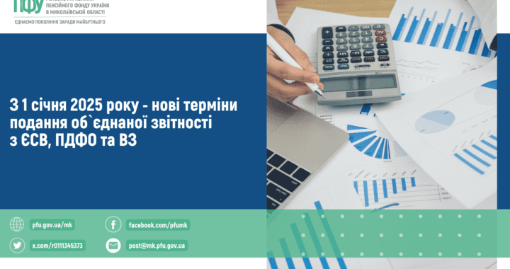 З 1 січня 2025 року – нові терміни подання об’єднаної звітності з ЄСВ, ПДФО та ВЗ