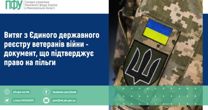 Витяг з Єдиного державного реєстру ветеранів війни – документ, що підтверджує право на пільги